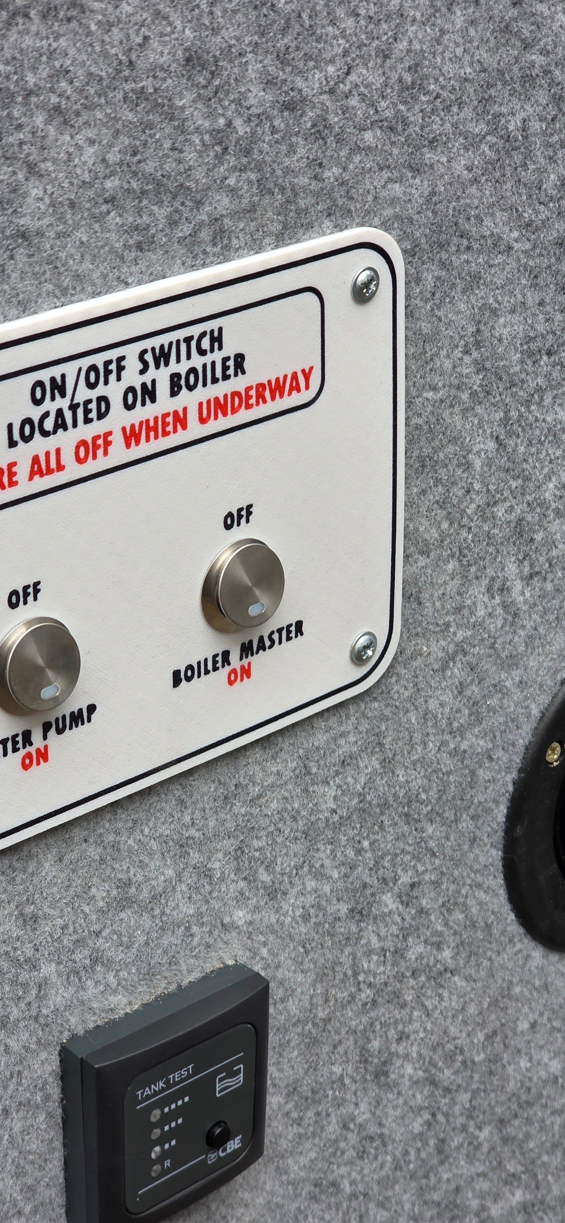 Water Pump / Boiler Switch Plate