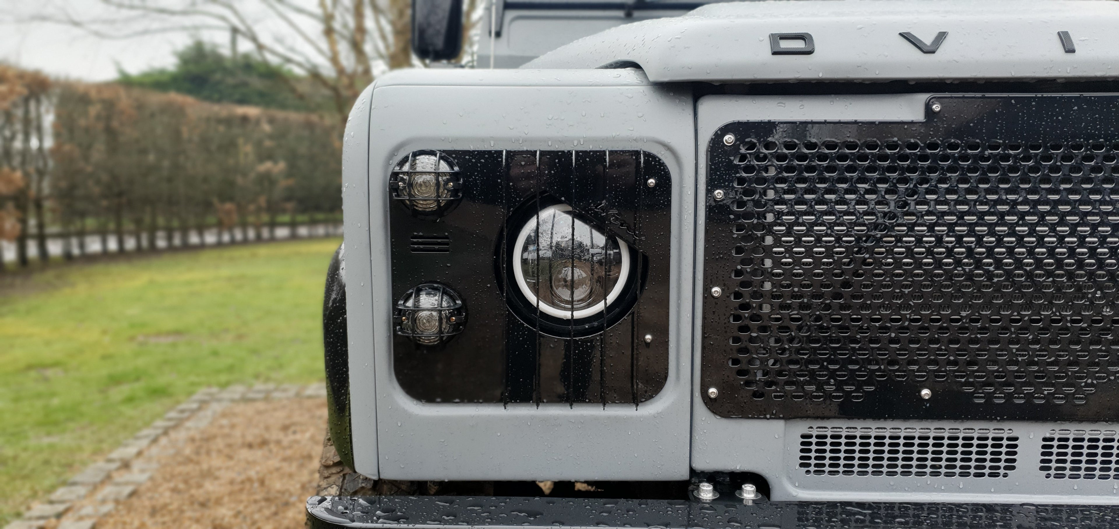Land Rover Defender Angry Eyes Headlight Grill