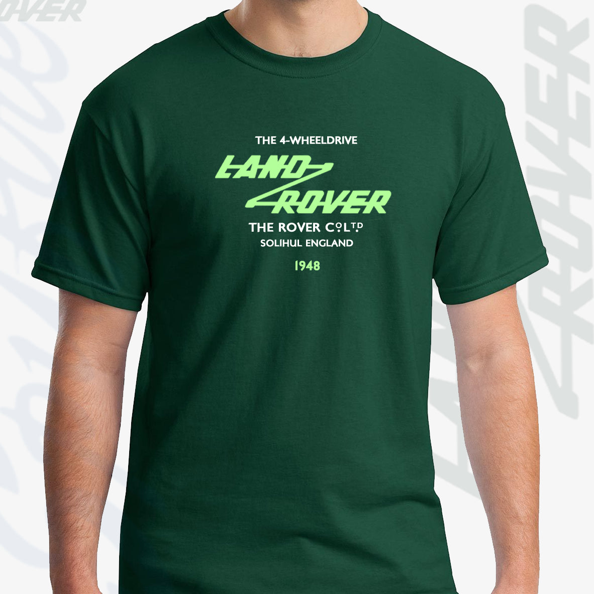 Landy Land Rover Defender Vintage Classic T-Shirt Green